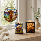 Shop stained glass Highland cow decor