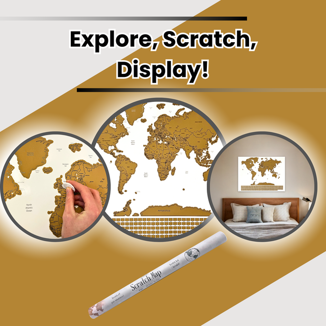 Gleneagles Scratch Off World Map Poster With Flags - White