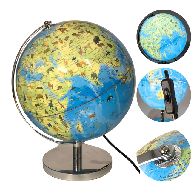 Gleneagles 25cm Light-Up Kids Globe, Plug-In Educational Night Light