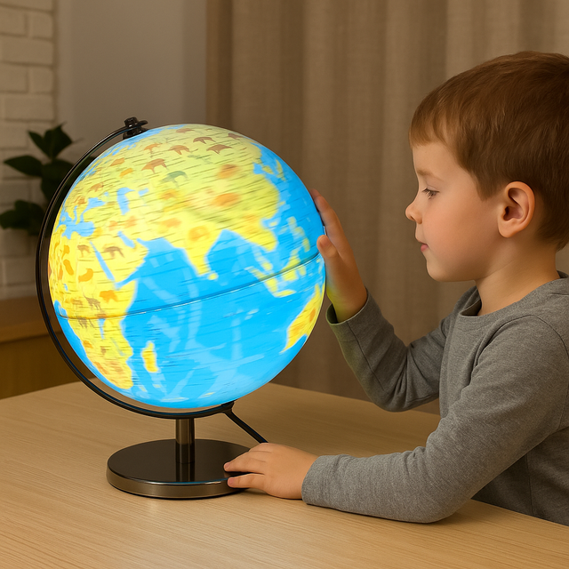 Gleneagles 25cm Light-Up Kids Globe, Plug-In Educational Night Light