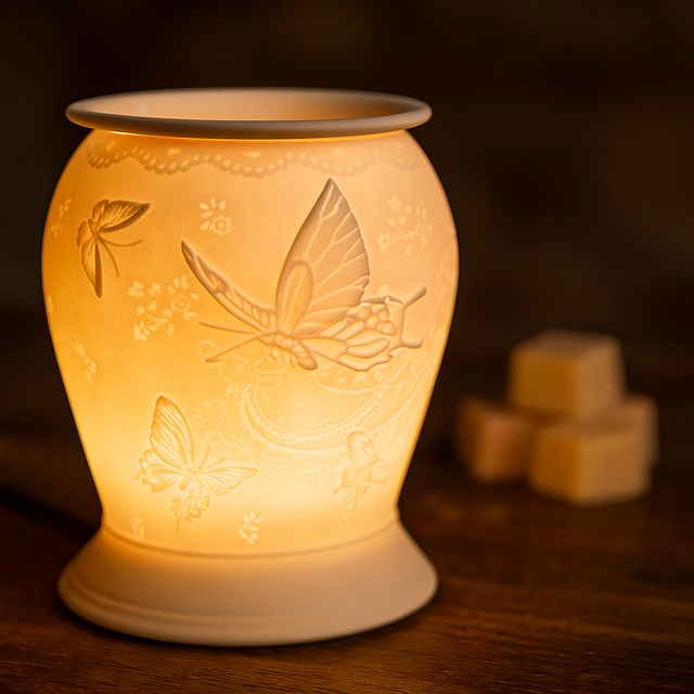 Cello Electric Wax Burner Porcelain Barrel - Silk Wings