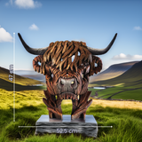 Edge Sculpture - Highland Cow Bust