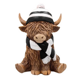 Lesser & Pavey - Highland Cow Scarf & Hat - Black & White