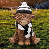 Lesser & Pavey - Highland Cow Scarf & Hat - Black & White