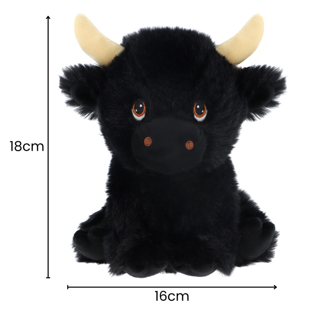 Keeleco Black Shaggy Cow (18cm)