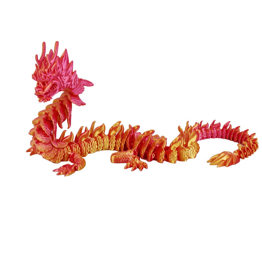3D Printed Large Chinese Dragon - Red & Gold