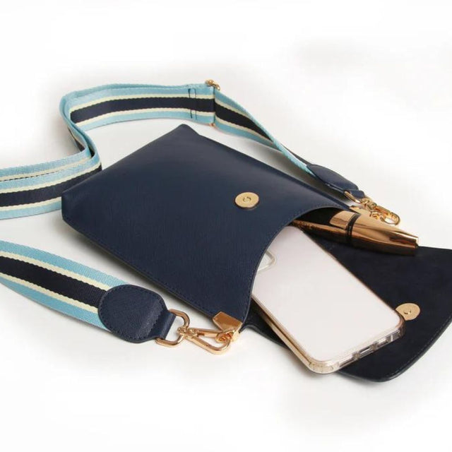 Alice Wheeler Brompton Honeycomb Cross Body Bag - Navy