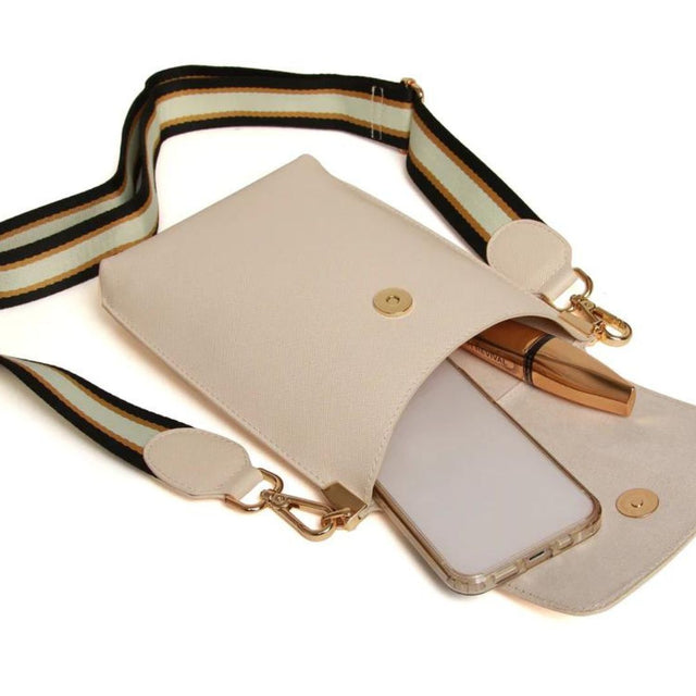 Alice Wheeler Brompton Honeycomb Cross Body Bag - Cream