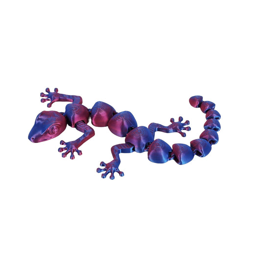 3D Printed Mini Gecko - Purple & Blue