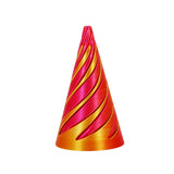 3D Printed Large Spiral Cone - Red & Gold