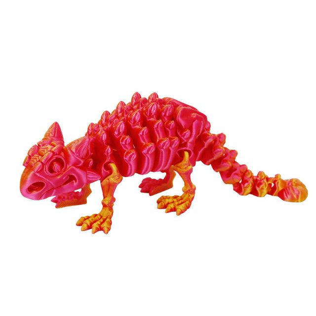 3D Printed Ankylosaurus - Red & Gold