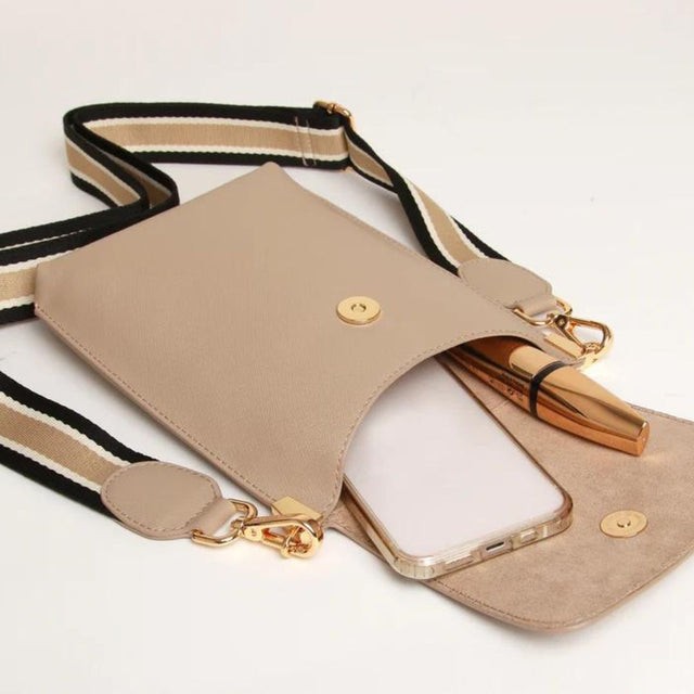 Alice Wheeler Brompton Honeycomb Cross Body Bag - Stone