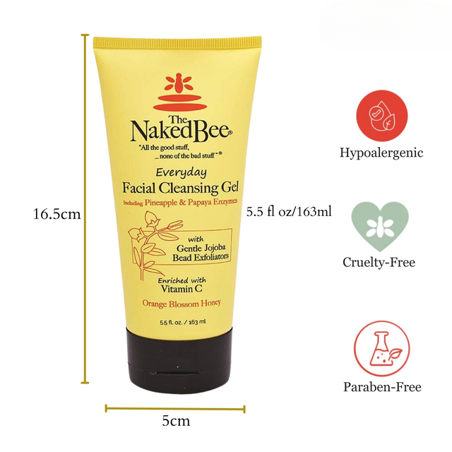 The Naked Bee Orange Blossom Honey Facial Cleansing Gel 5.5oz