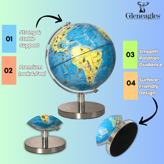 Gleneagles 20cm Kids Globe - Animal & Landmark Educational Earth