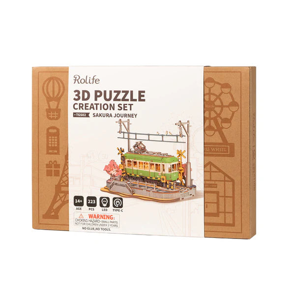 ROBOTIME Sakura Journey 3D Wooden Puzzle