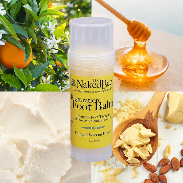 The Naked Bee Orange Blossom Honey Restoration Foot Balm 2oz