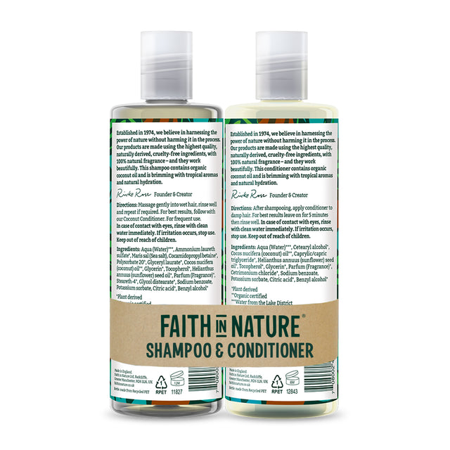 Faith In Nature Coconut Shampoo & Conditioner Set (2 Pack)