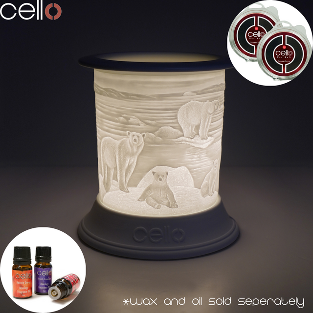 Cello Electric Wax Burner Porcelain Straight - Polar Bear