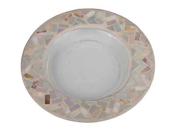Cello Candle Charger - Oyster Shell