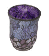 Cello Tealight Holder - Purple Pebbles