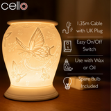Cello Electric Wax Burner Porcelain Barrel - Silk Wings