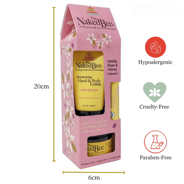 The Naked Bee Vanilla, Rose & Honey Gift Collection