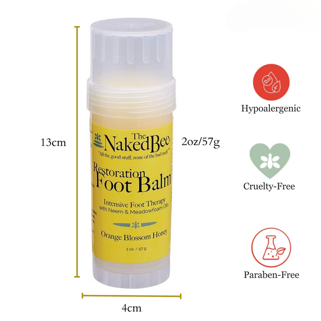 The Naked Bee Orange Blossom Honey Restoration Foot Balm 2oz