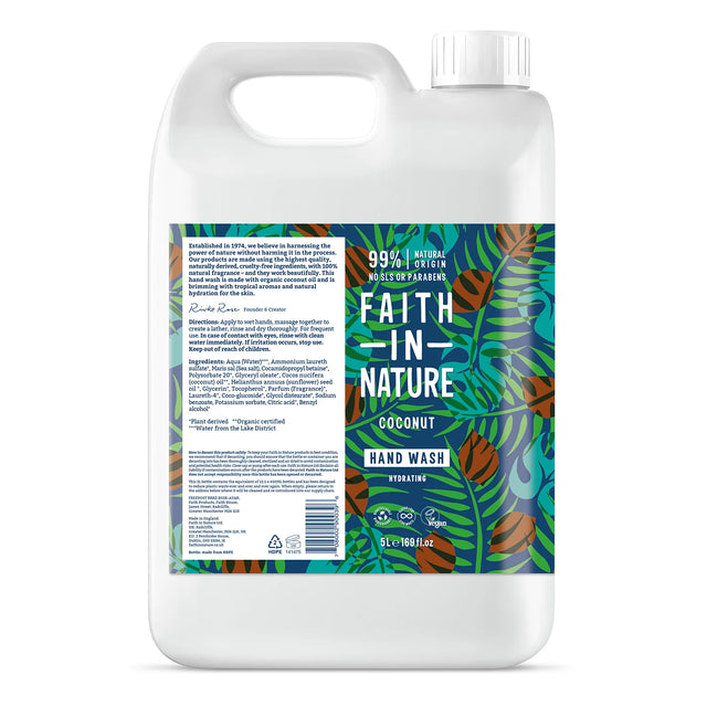 Faith In Nature Coconut Hand Wash Refill 5L