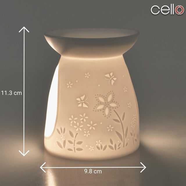 Cello Porcelain Tealight Burner - Flower