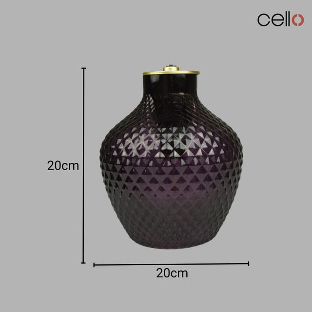 Cello Lighting - Diamond Square Vase Purple