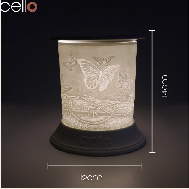 Cello Electric Wax Burner Porcelain Straight - Butterfly