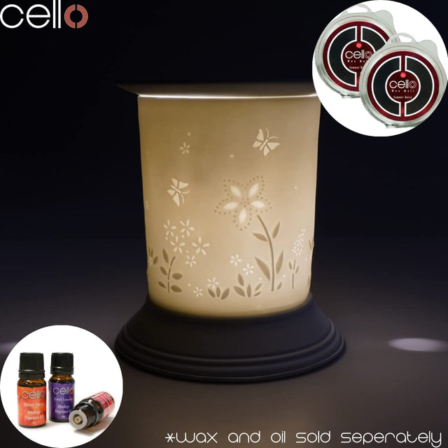 Cello Electric Wax Burner Porcelain Straight - Flower