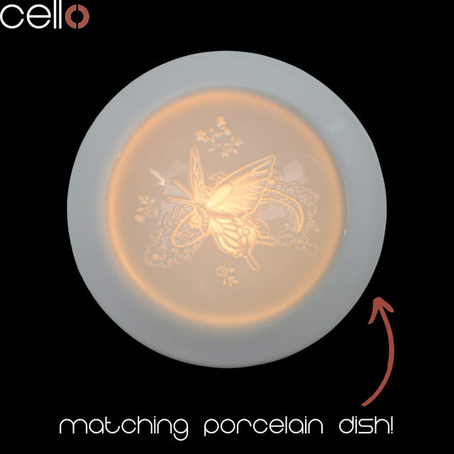 Cello Electric Wax Burner Porcelain Straight - Silk Wings