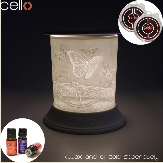 Cello Electric Wax Burner Porcelain Straight - Butterfly