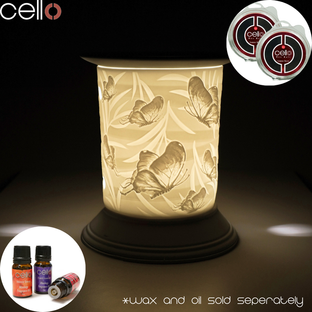 Cello Electric Wax Burner Porcelain Straight - Butterfly