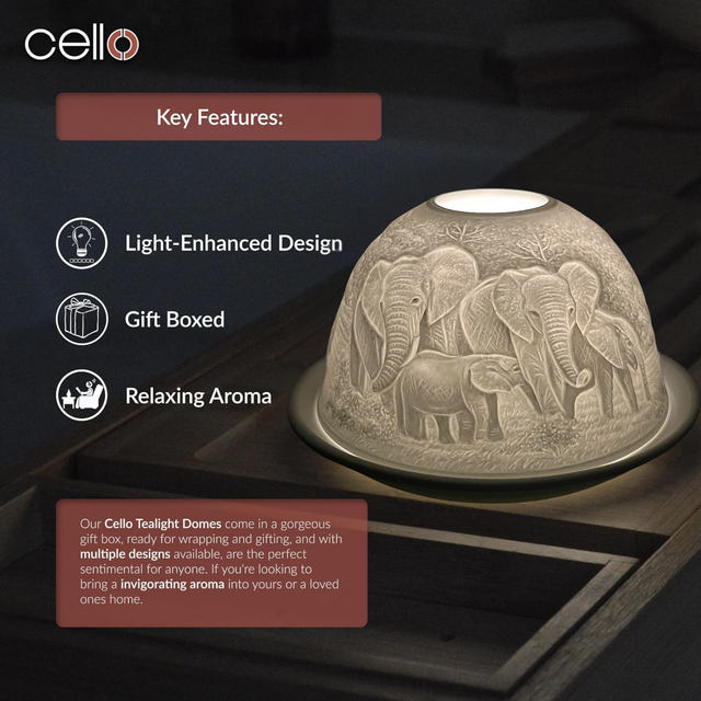 Cello Tealight Dome - Elephant Family