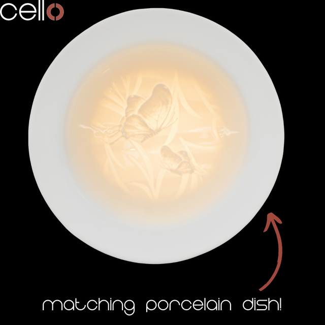 Cello Electric Wax Burner Porcelain Straight - Butterfly
