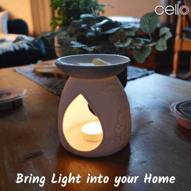 Cello Porcelain Tealight Burner - Flower