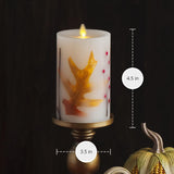Luminara Indoor 3.25" x 6.5" Twig, Berry & Leaf Inclusion Pillar