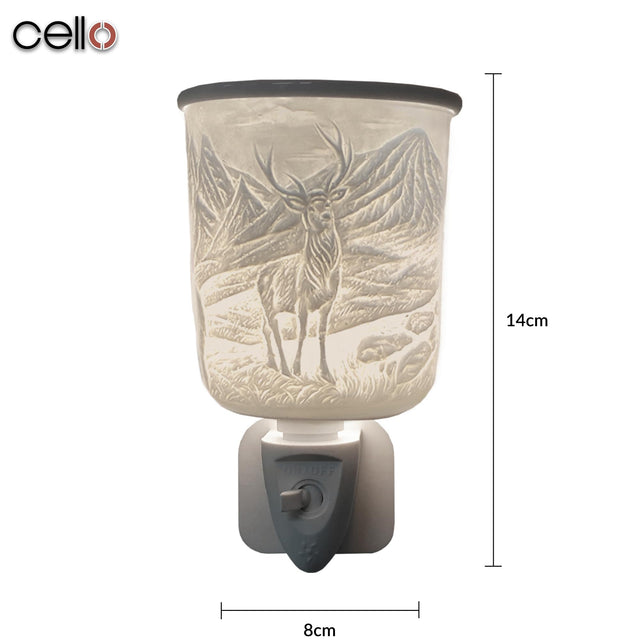 Cello Porcelain Plug In Electric Wax Burner - Highland Stag
