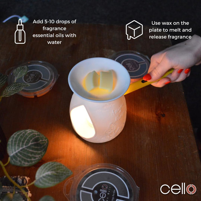Cello Porcelain Tealight Burner - Flower