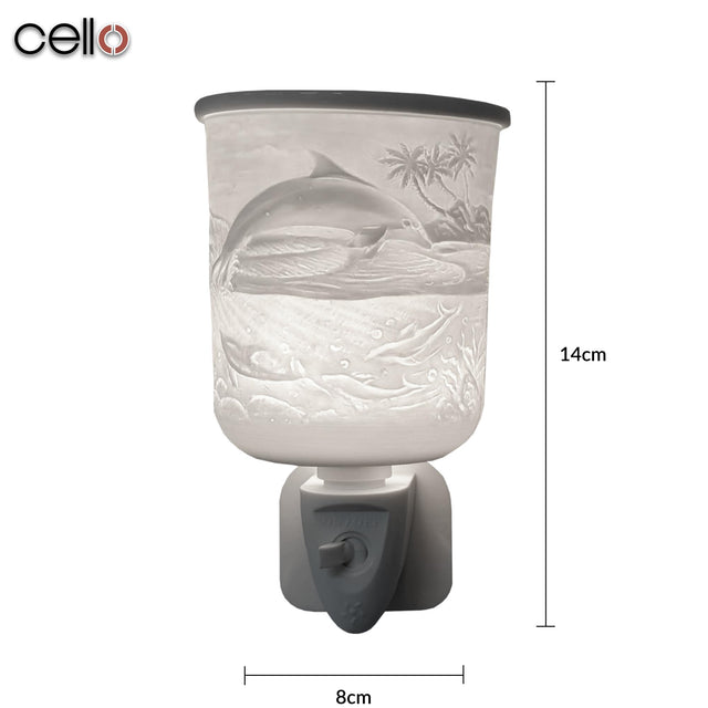 Cello Porcelain Plug In Electric Wax Burner - Dolphin