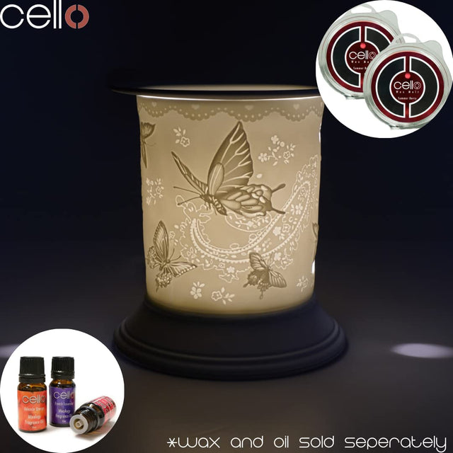 Cello Electric Wax Burner Porcelain Straight - Silk Wings