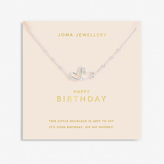 Joma Jewellery Forever Yours Necklace - Happy Birthday Silver Plated