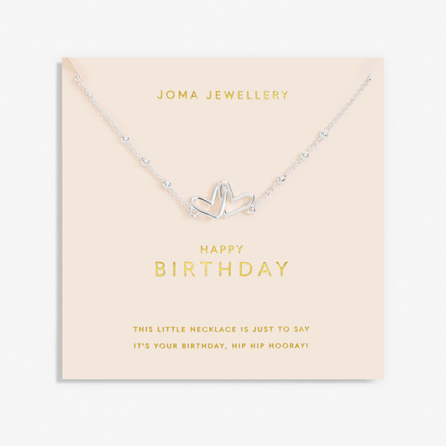 Joma Jewellery Forever Yours Necklace - Happy Birthday Silver Plated