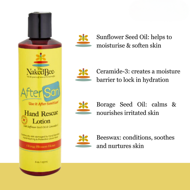 The Naked Bee Orange Blossom Honey After San Hand Rescue 8oz