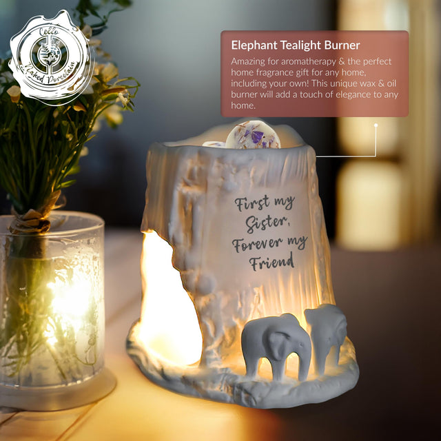 Cello Elephant Tealight Burner - Best Auntie Ever