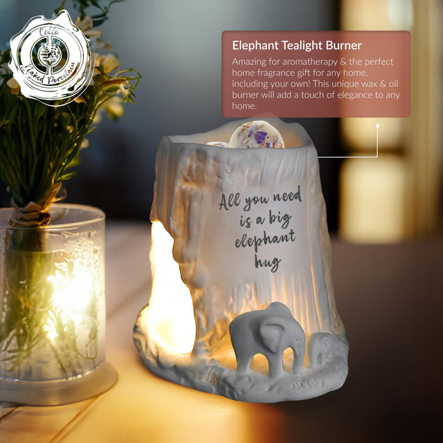 Cello Elephant Tealight Burner - All you need is a big Elephant hug
