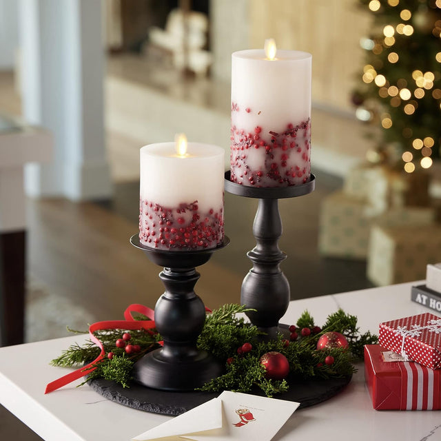 Luminara Indoor 3.25" x 6.5" Berry Inclusion Pillar