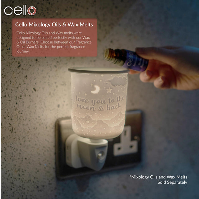 Cello Porcelain Plug In Electric Wax Burner - Love You To The Moon & Back